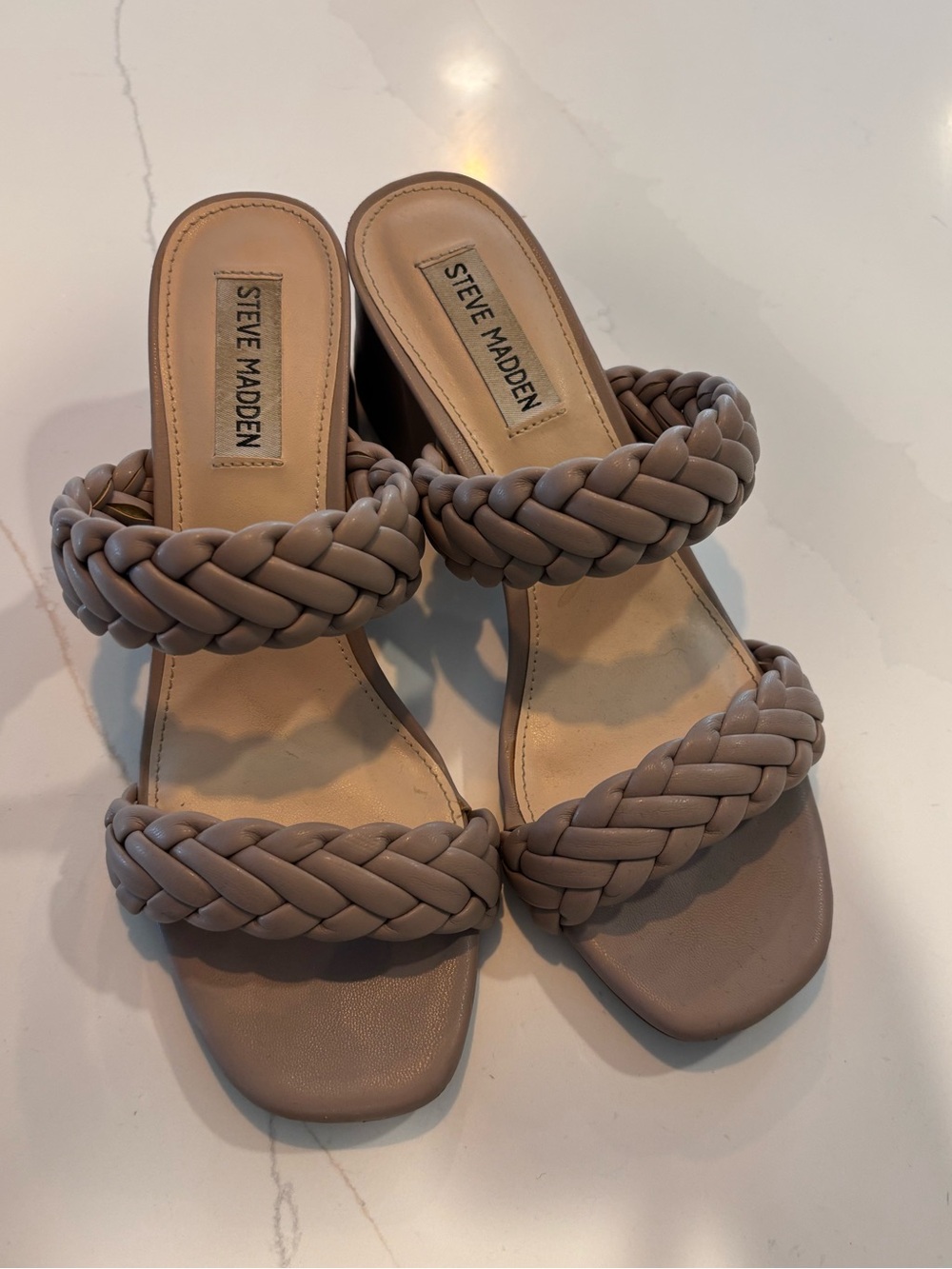 Steve Madden braided block heel sandal size 7